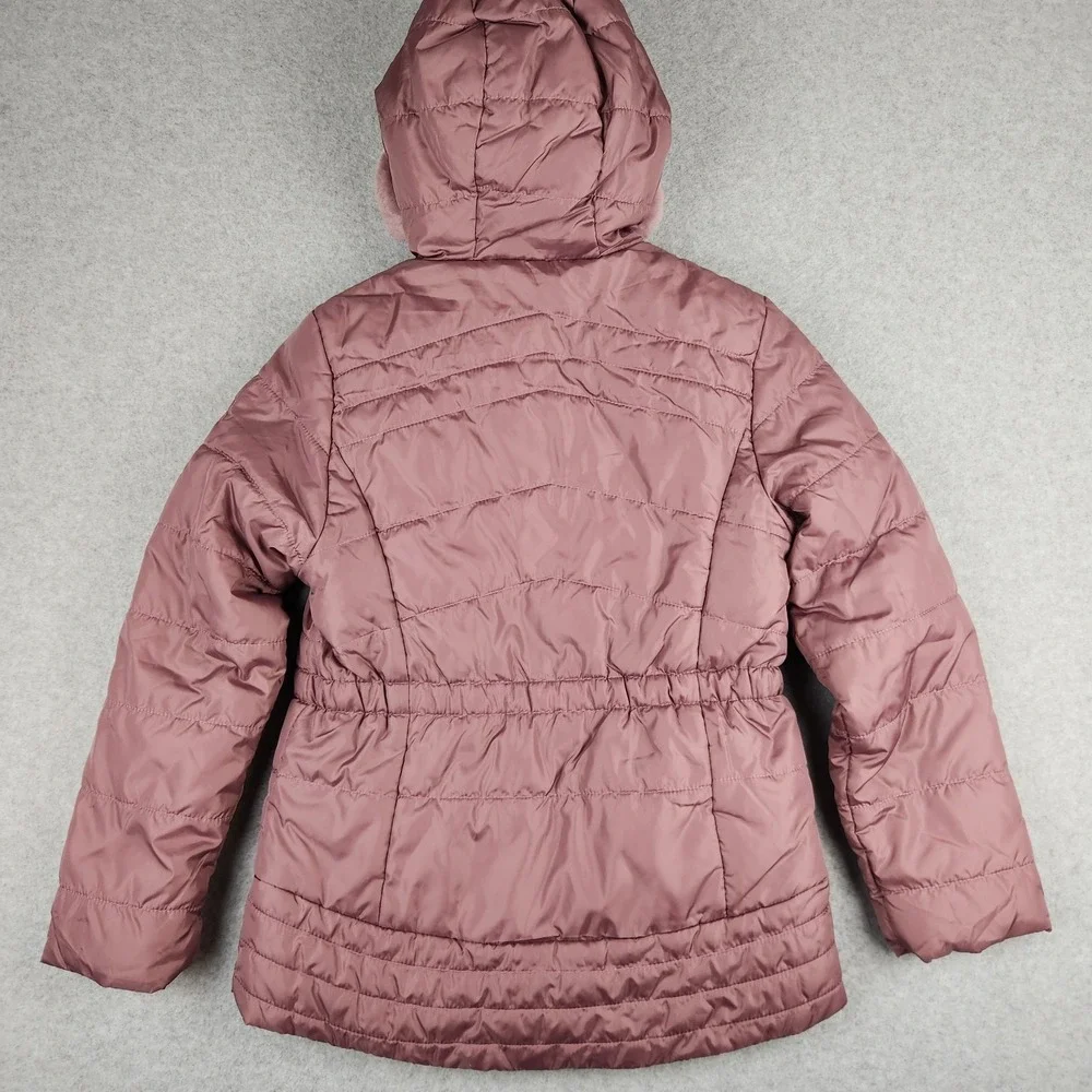 Swiss‎ Alps Kids M 8/10 Quilted Puffer Jacket Dusty Rose Sherpa Lined
